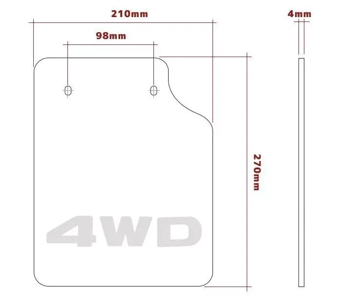 Mini Truck Rear Mud Flaps (Pair) image 1